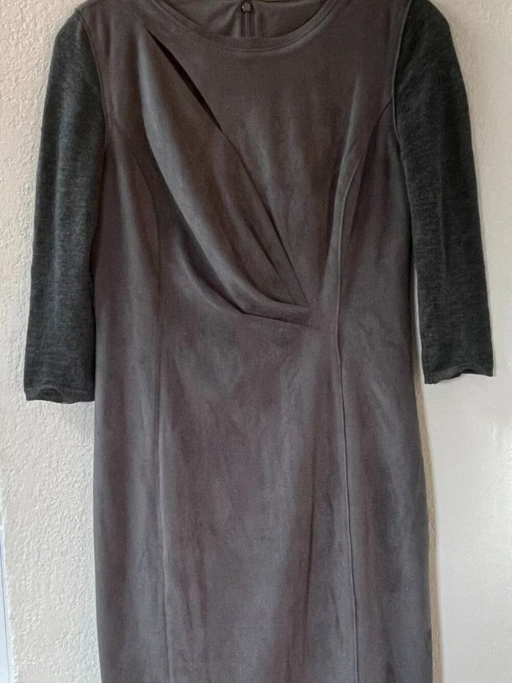 Elie Tahari Grey Suede Dress Size S